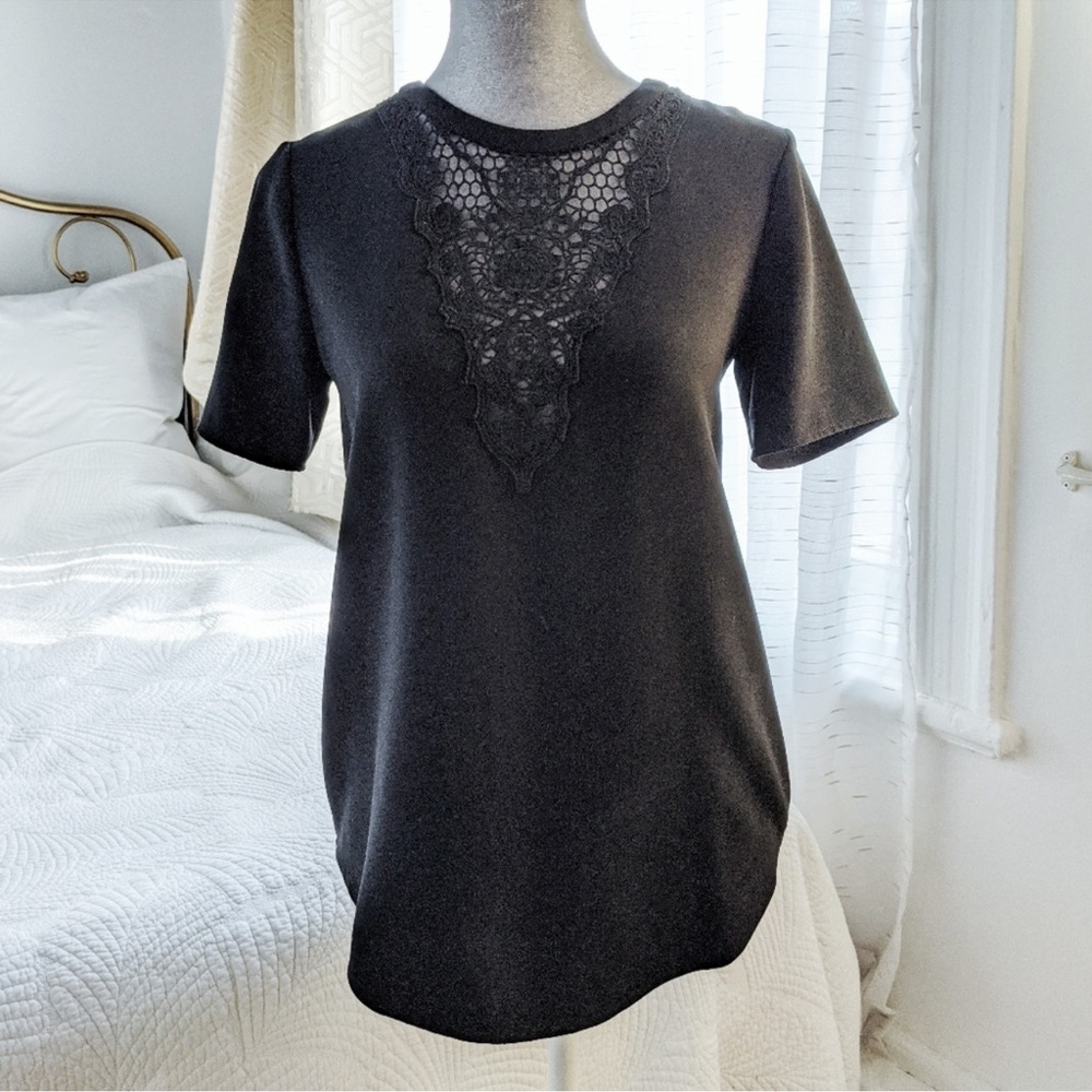 Elegant Black Lace Detail Top
